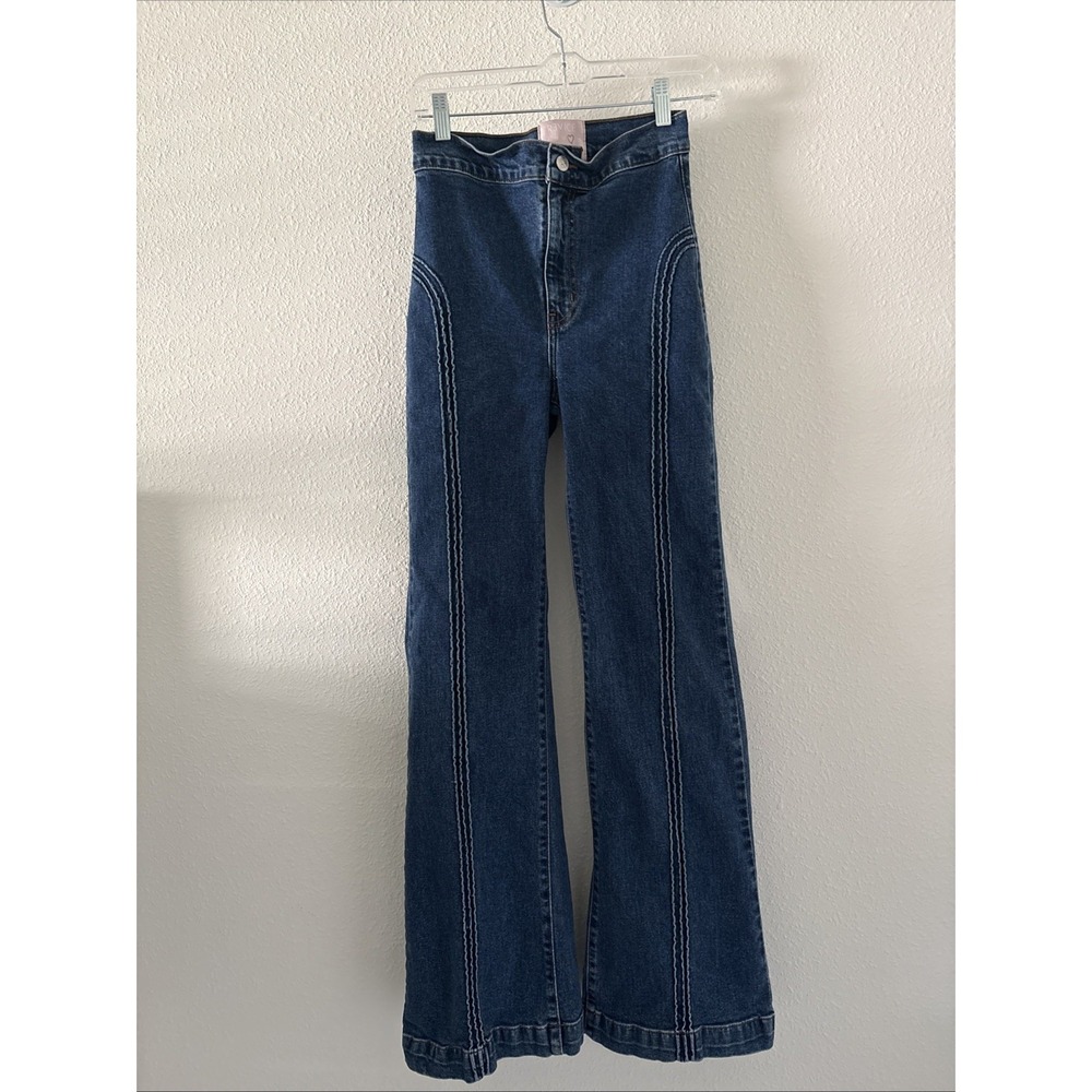 Revice Jeans Womens 27 Blue Rollergirl Flare High Rise Bareback 90s Hippie Retro
